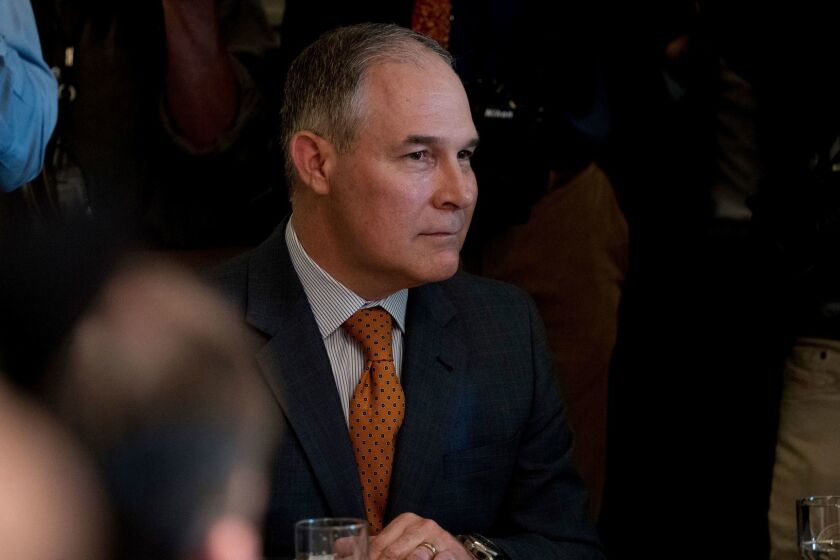 Environmental Protection Agency Administrator Scott Pruitt attends a Cabinet meeting with President Donald Trump, Monday, June 12, 2017, in the Cabinet Room of the White House in Washington. (AP Photo/Andrew Harnik)