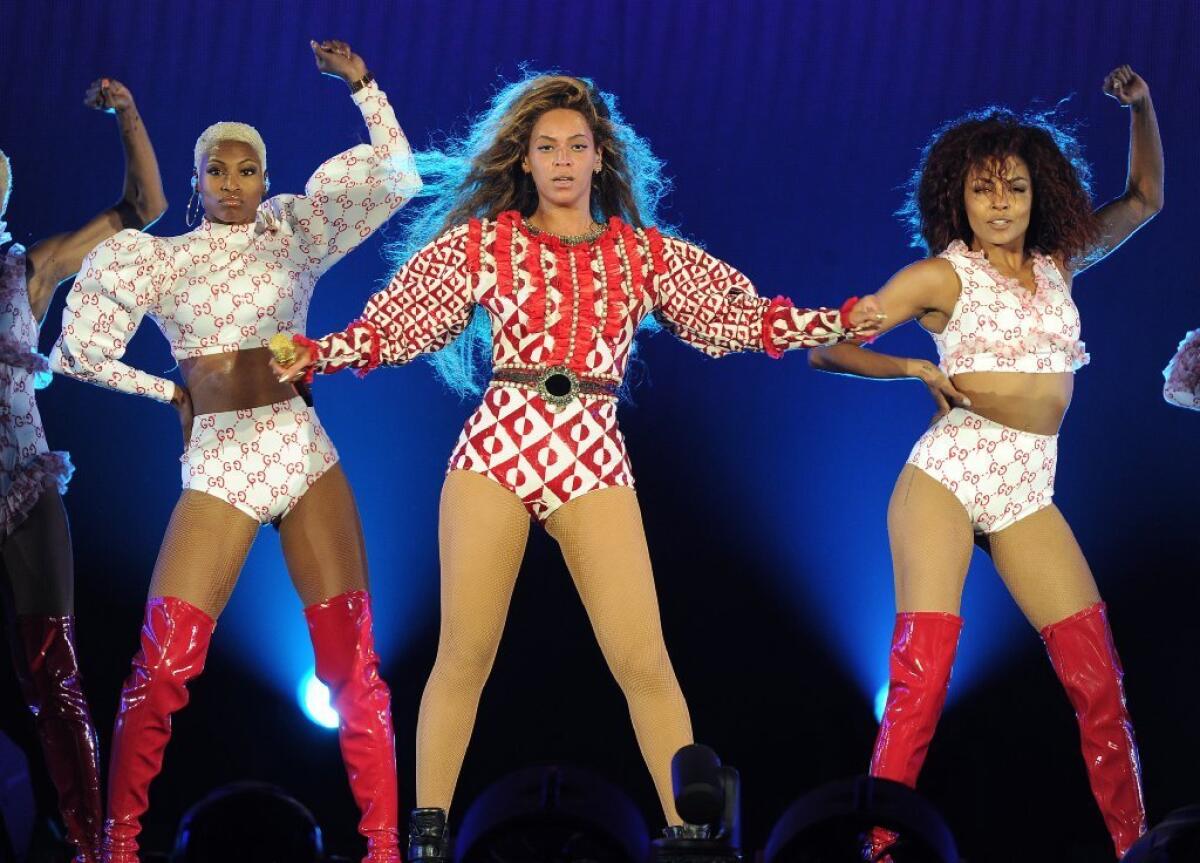 Gucci and Queen Bey continue their fashion relationship on her Formation World Tour. (Frank Micelotta / Invision for Parkwood Entertainment/Associated Press)