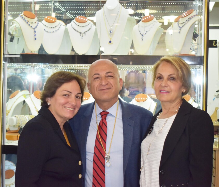 Unicorn Jewelry owners Mitra and Fred Nasseri and Minoo Anvari. The business has been at The Plaza since 1981.