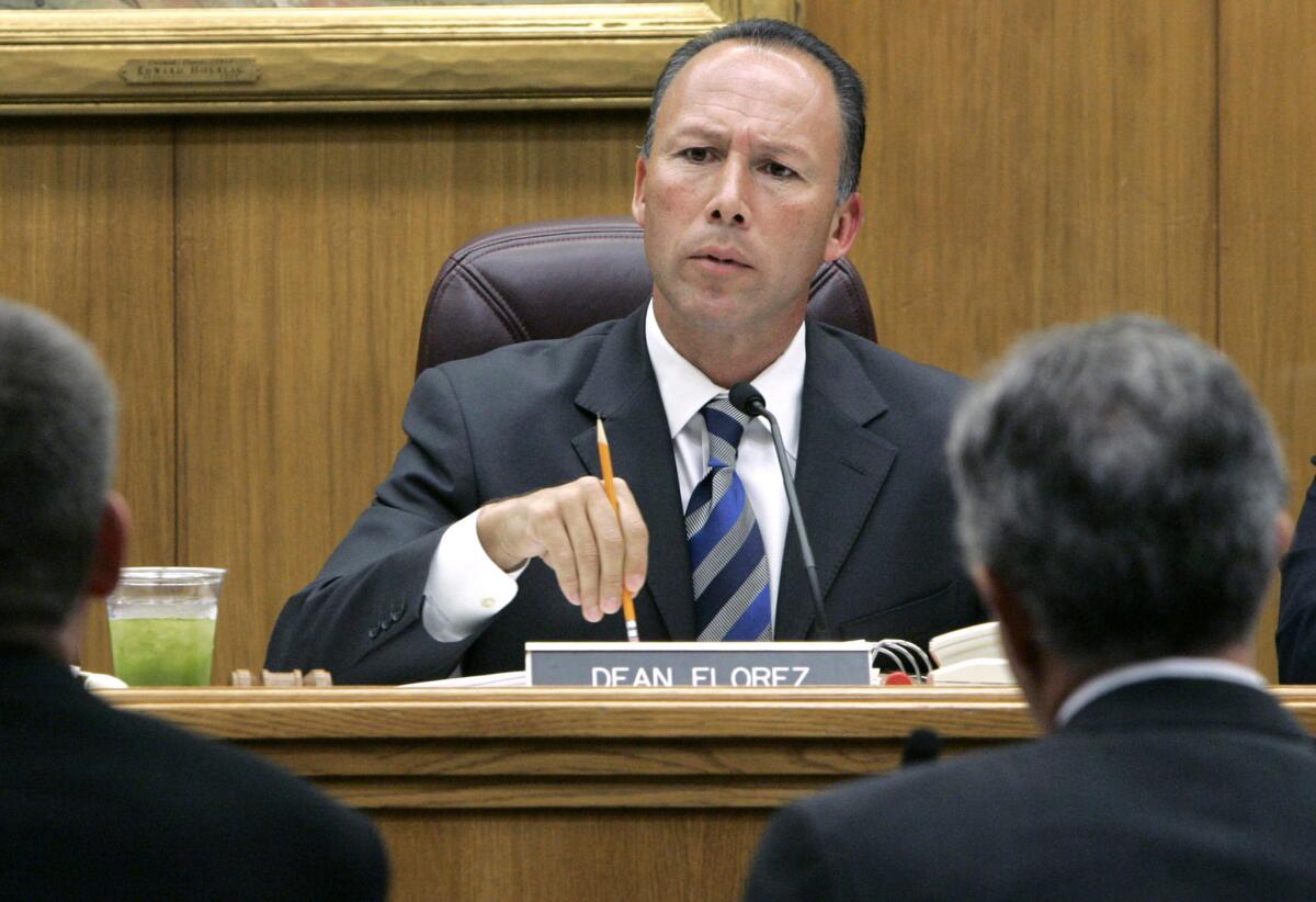 Then-state Sen. Dean Florez (D-Shafter) center, talks during a hearing at the Capitol in Sacramento in 2006.