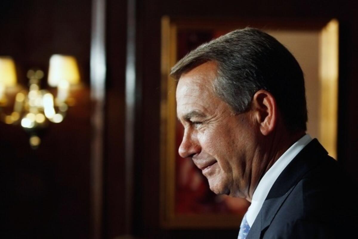 House Speaker John Boehner a news conference Wednesday at the Republican National Committee offices on Capitol Hill.