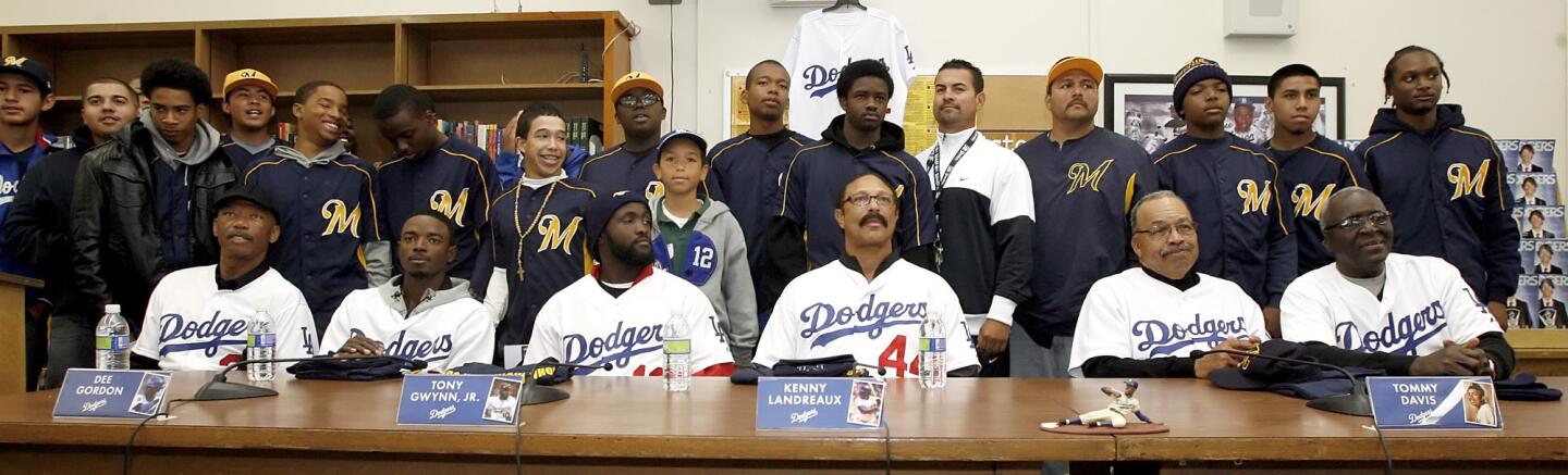 Photo Gallery: L.A. Dodgers players visit Muir High School