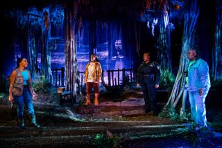 Brandee Evans, Angela Lewis, Amber Chardae Robinson and Kimberly Scott in "Black Cypress Bayou" at Geffen Playhouse.