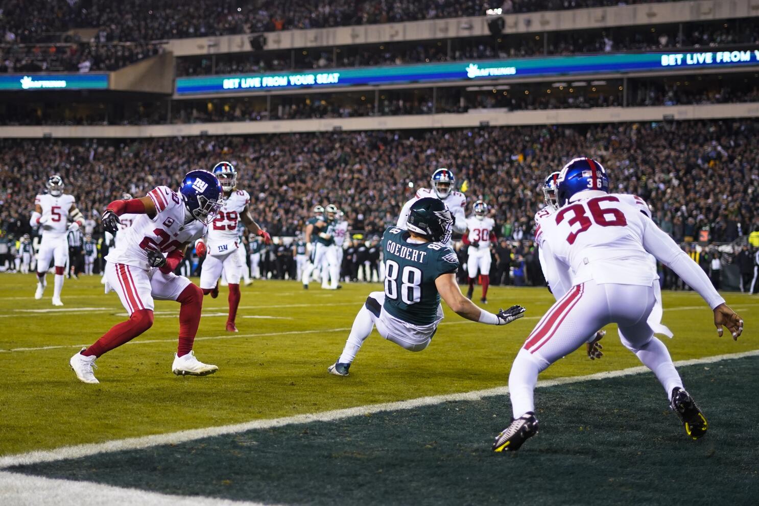 Busted first down chain slows Giants-Eagles playoff game - The San