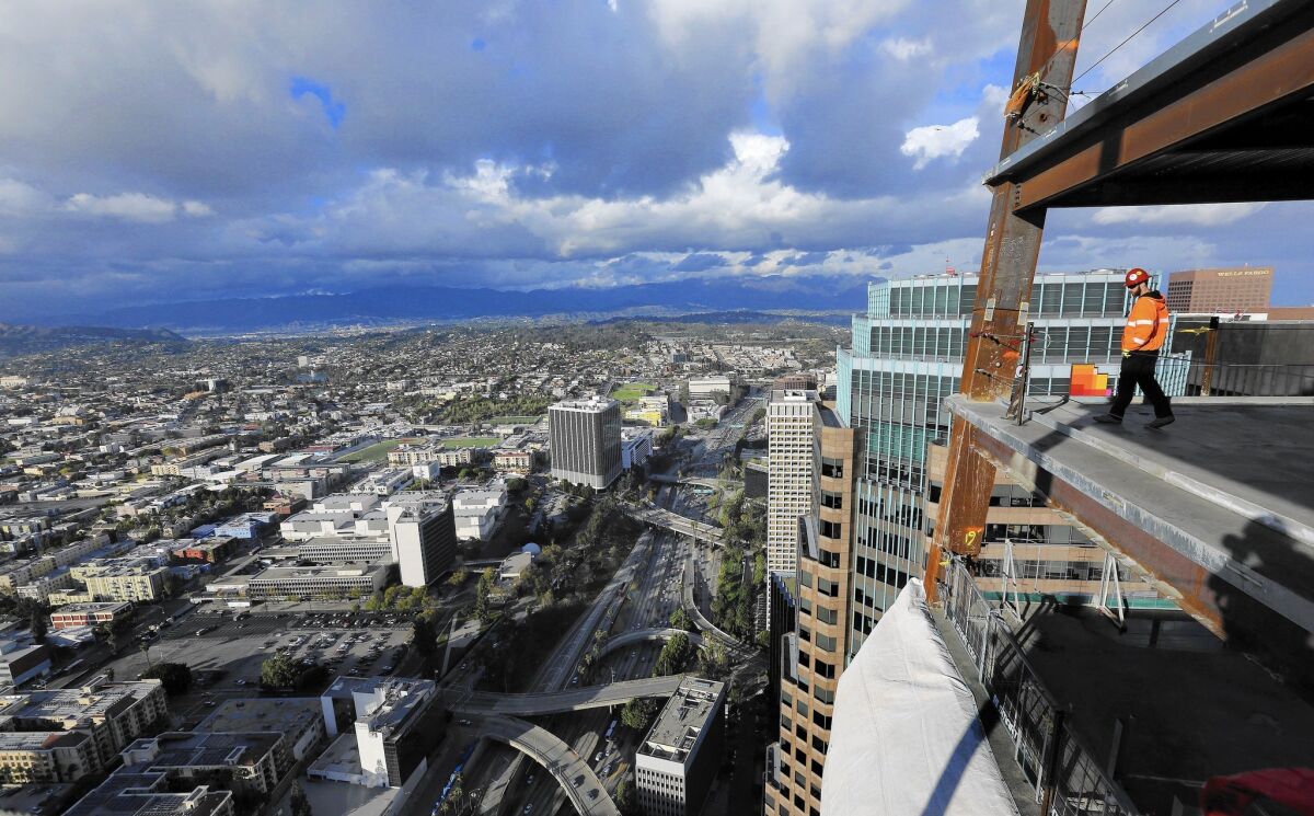 The view from level 64 of the Wilshire Grand Center.