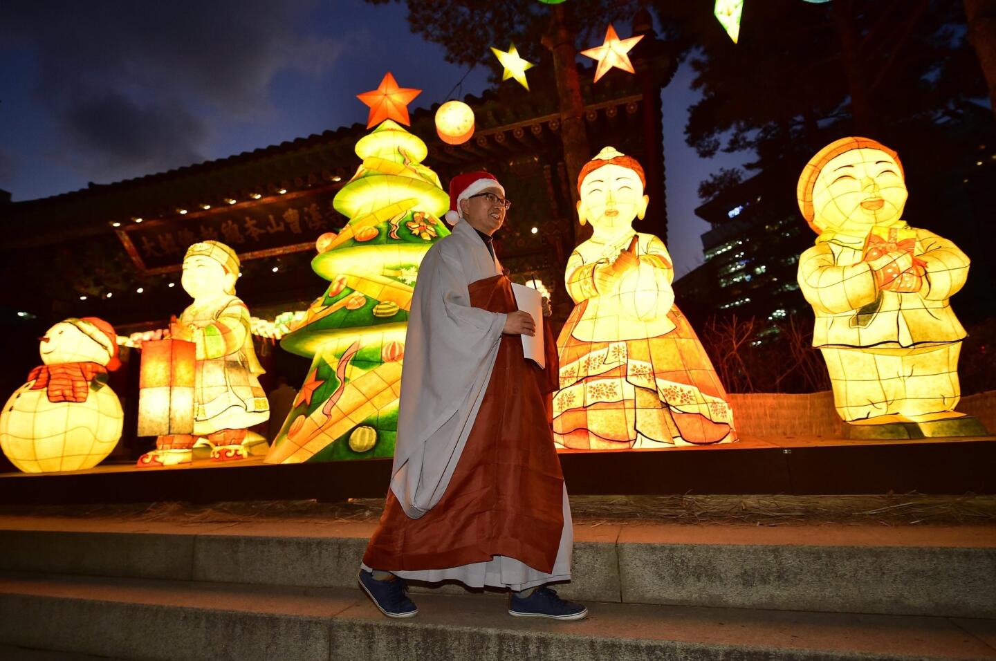 Buddhist monk and Christmas