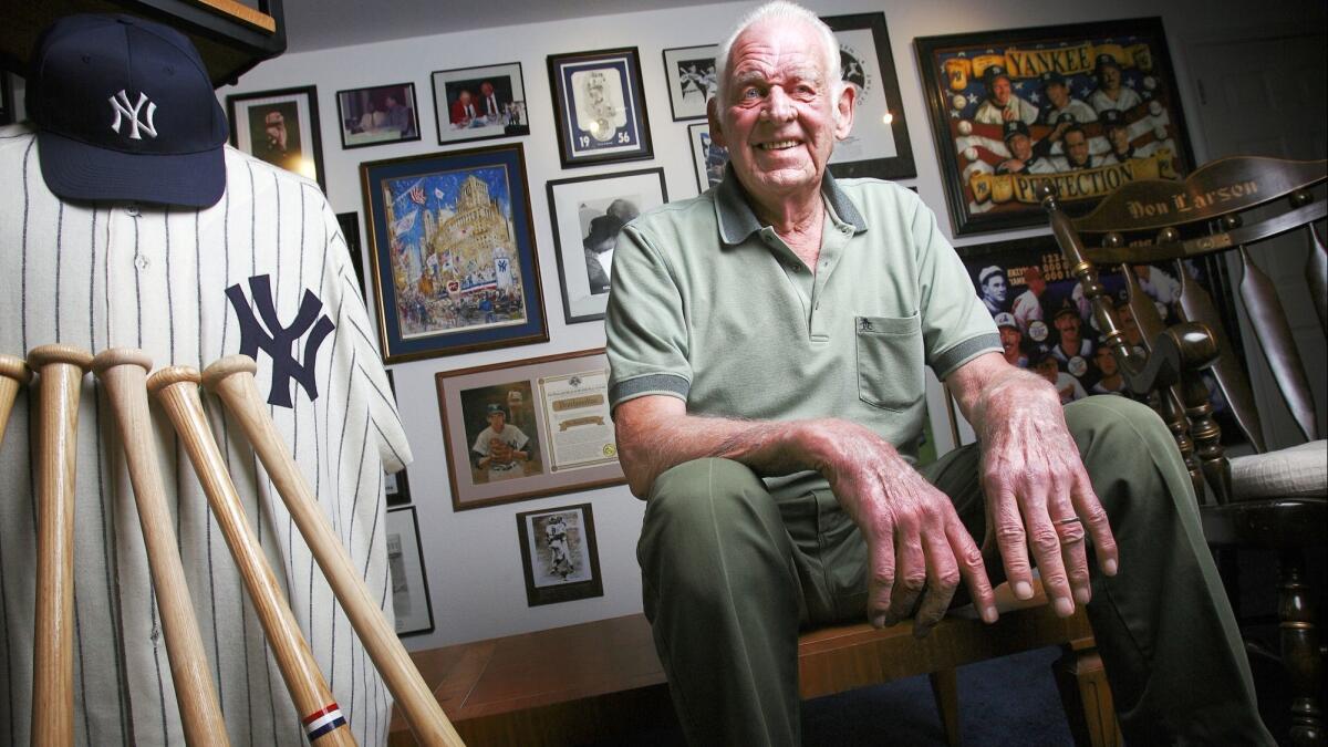 Don Larsen, Yankees pitcher who threw only perfect World Series game, dies  at 90