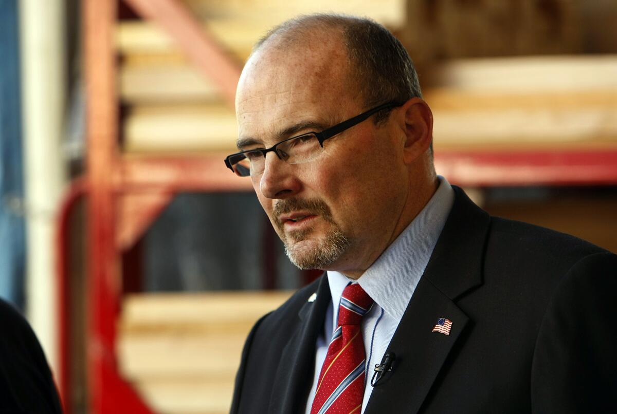 "I want my state back. I want my freedom back," gubernatorial candidate Tim Donnelly told hundreds of delegates and supporters over the weekend at a California Republican Assembly convention in Buena Park. Above, Donnelly in November.