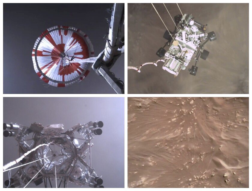 Images from Mars Perseverance rover video