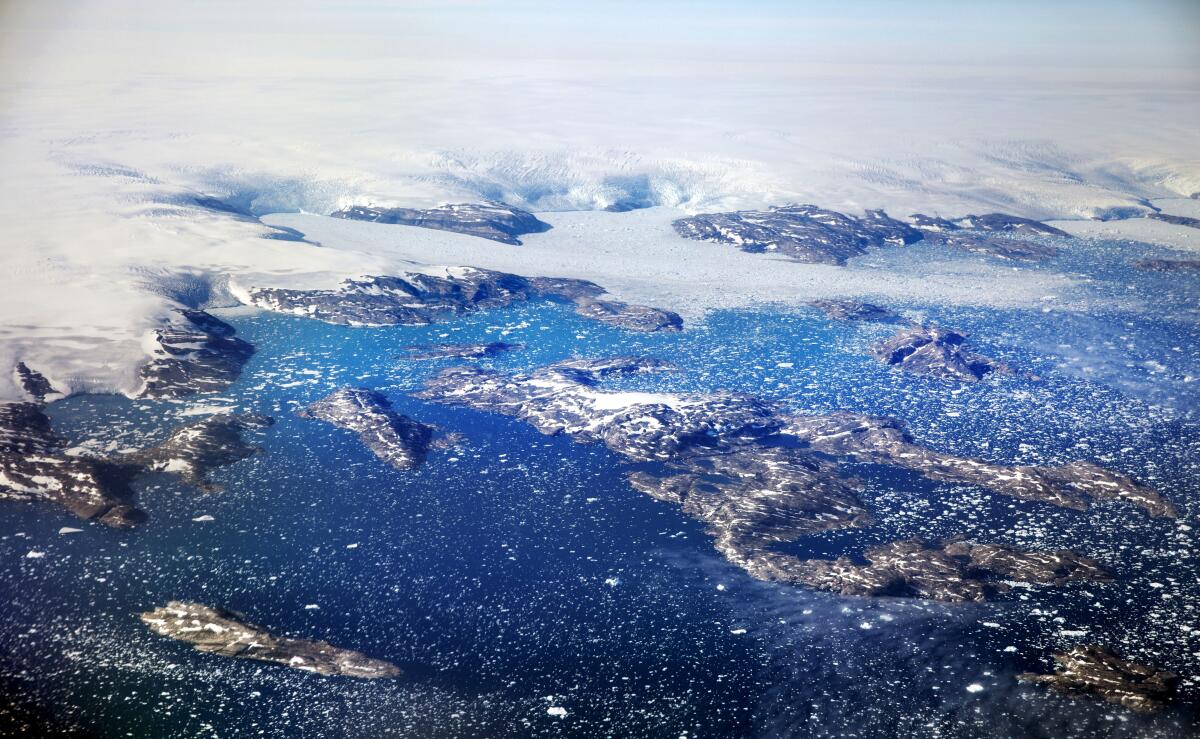 Aerial view of icebergs 