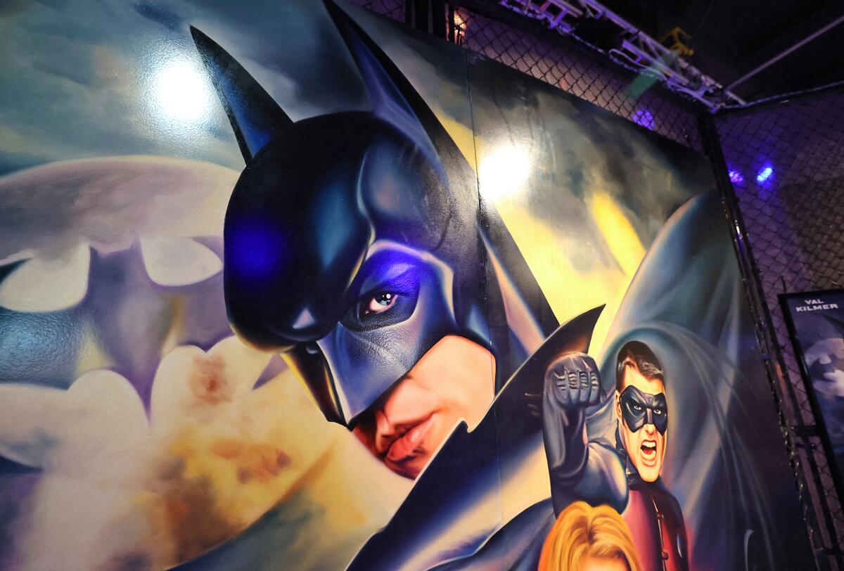 John Alvin's "Batman Forever" movie poster on display in the "Rewind" exhibit at the O.C. Fair.