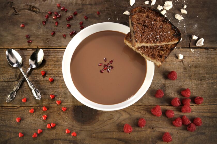 Chocolate soup for Valentine's Day.