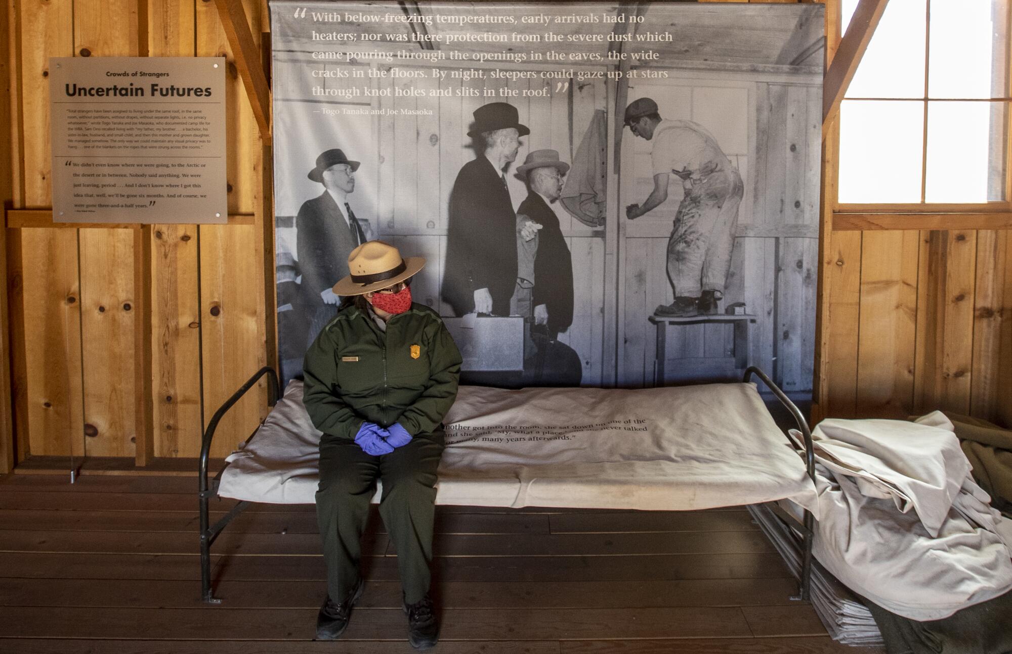 Manzanar National Historic Site Supt. Bernadette Johnson inside a restored schoolhouse on the former internment camp.