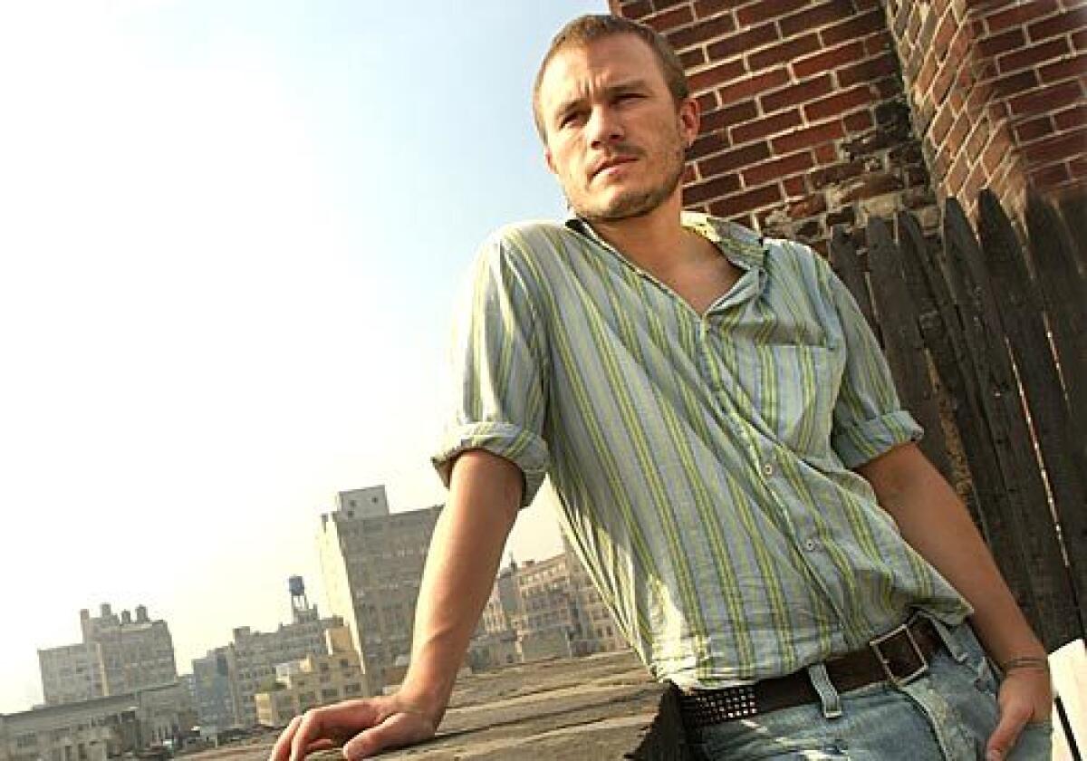 Ledger on a Manhattan rooftop in 2005. He said of his development as an actor, "It's been a long, slow process of making mistakes and changing it."