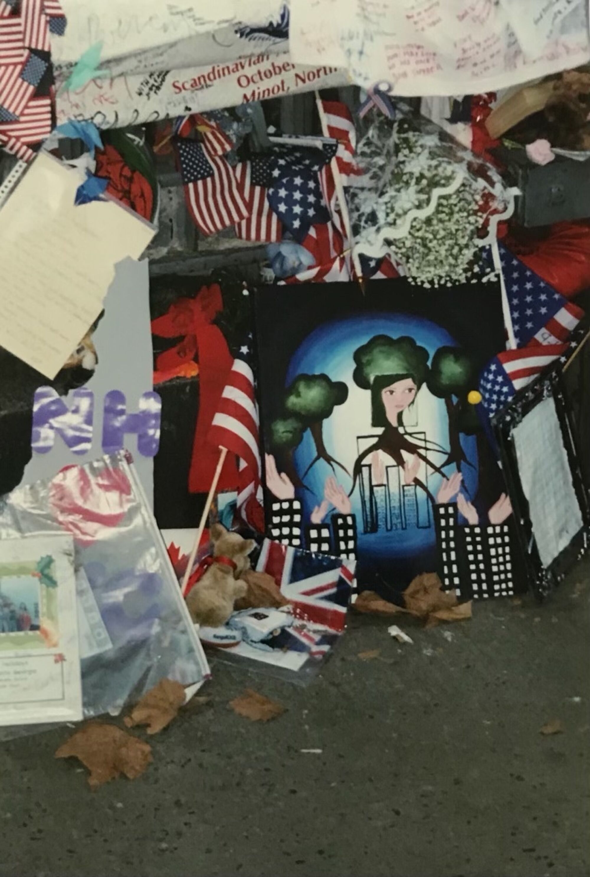 A shrine sits on the ground for Sept. 11, 2001.