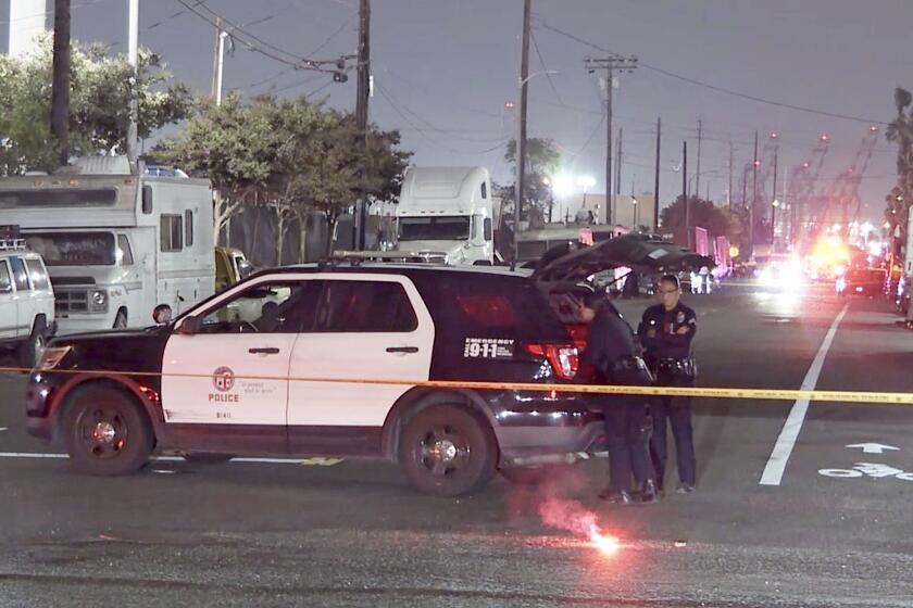 An investigation s underway after a man, who reportedly exchanged gunfire with LAPD officers in Wilmington