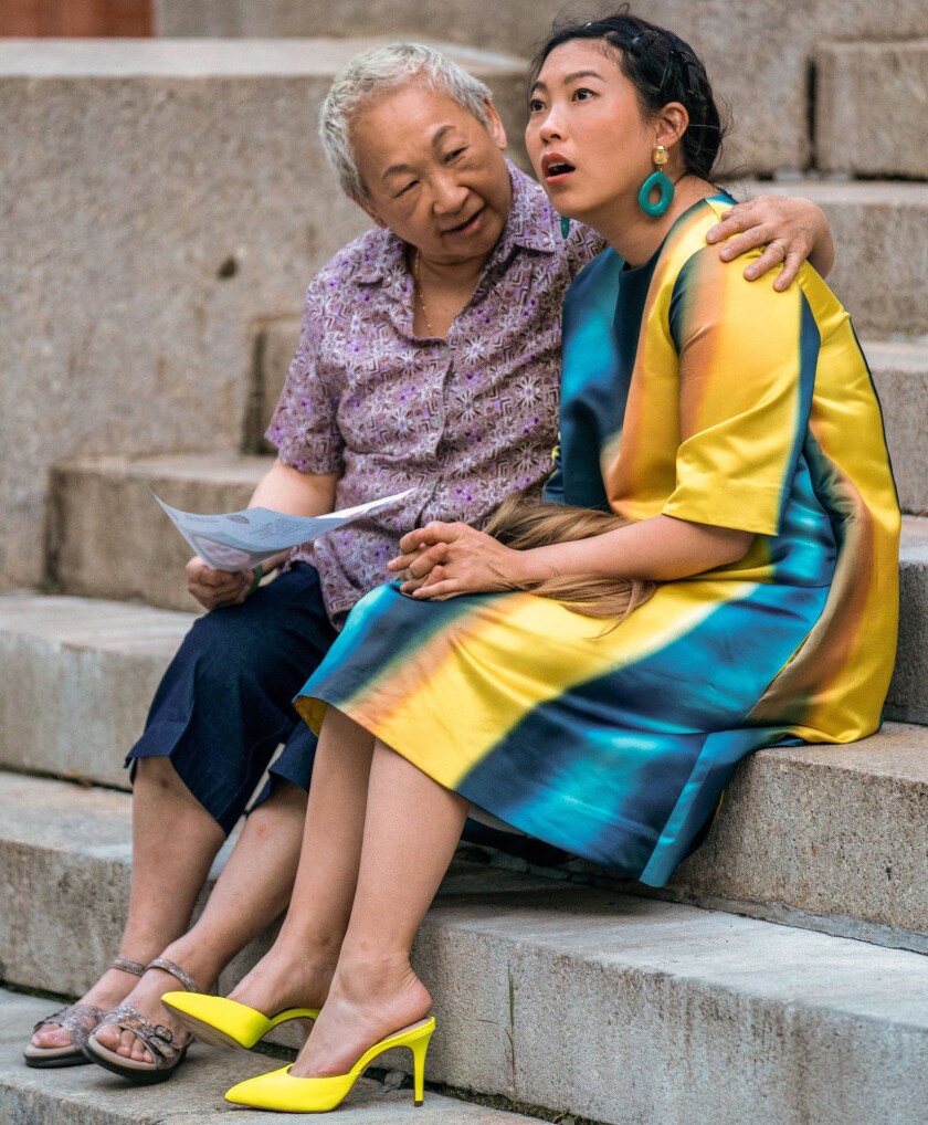 Lori Tan Chinn, left, and Awkwafina in a new episode of the comedy "Awkwafina Is Nora From Queens" on Comedy Central.