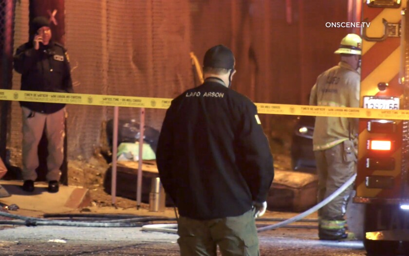 Firefighters found a body Wednesday evening while responding to a fire  in the San Fernando Valley.