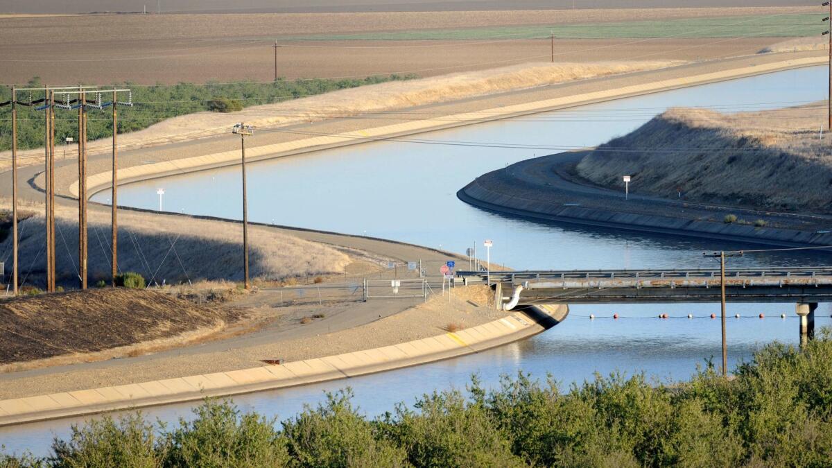 Canals in California's Westlands Water District, which benefited from an accounting arrangement criticized in a federal audit.