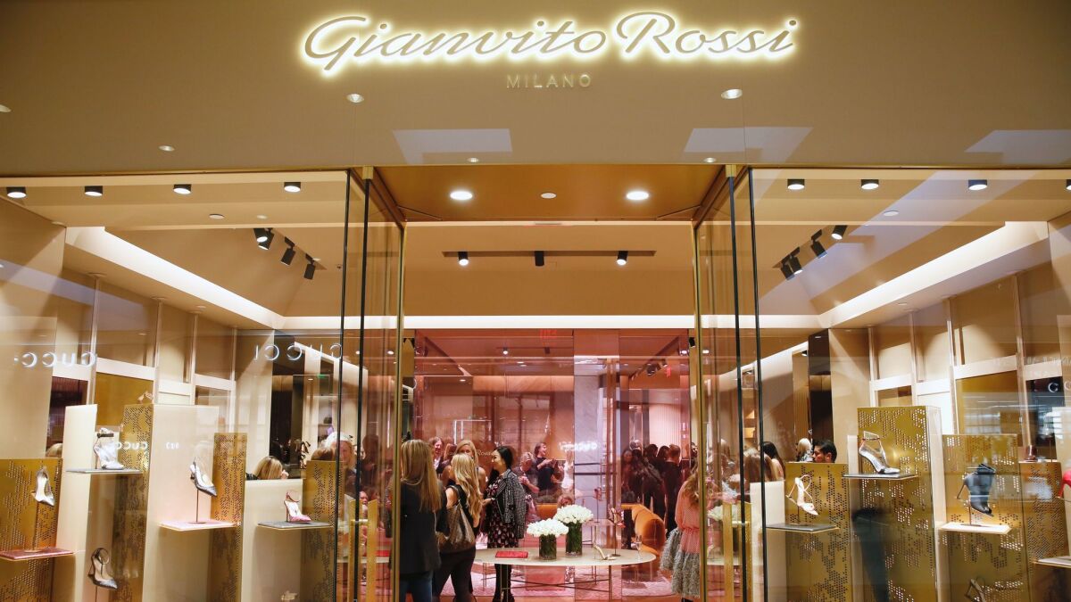 The Gianvito Rossi boutique that opened at South Coast Plaza in April is the luxury footwear label's third U.S. store -- and first on the West Coast. (Ryan Miller / Capture Imaging)