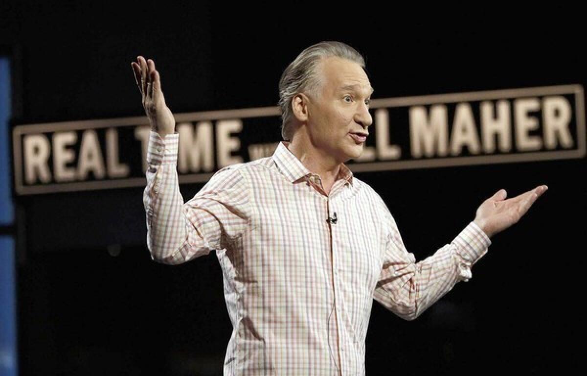 Bill Maher rehearses his monologue at CBS on the set of his show on Oct. 4, 2012.