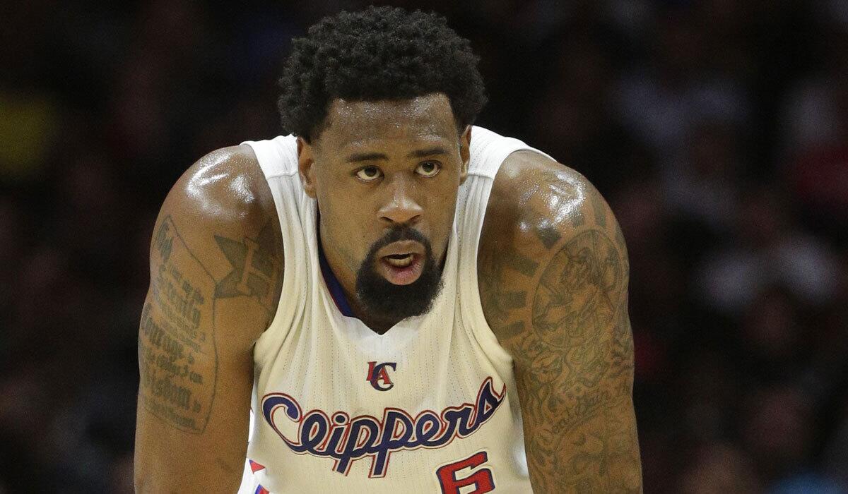 DeAndre Jordan during the first half of the Clippers' game against Portland on Wednesday.