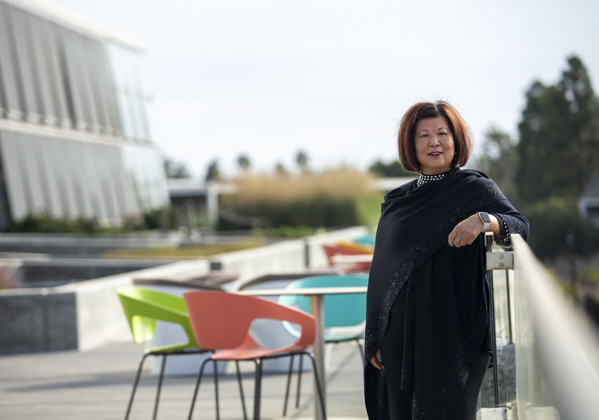 Coastline College's President Loretta Adrian poses on Dec. 11.
