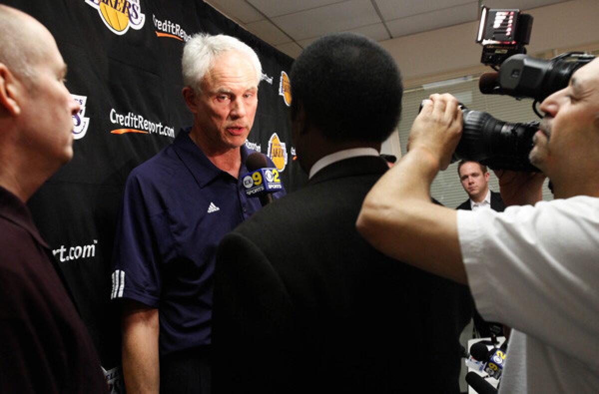 General Manager Mitch Kupchak and the Lakers are under the media glare with a 1-4 start to the season.