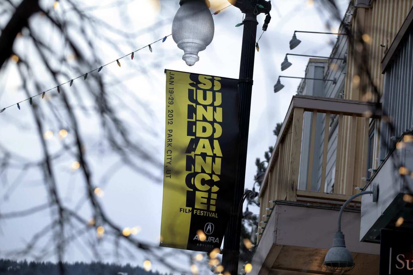 A sign indicating the annual film festival.