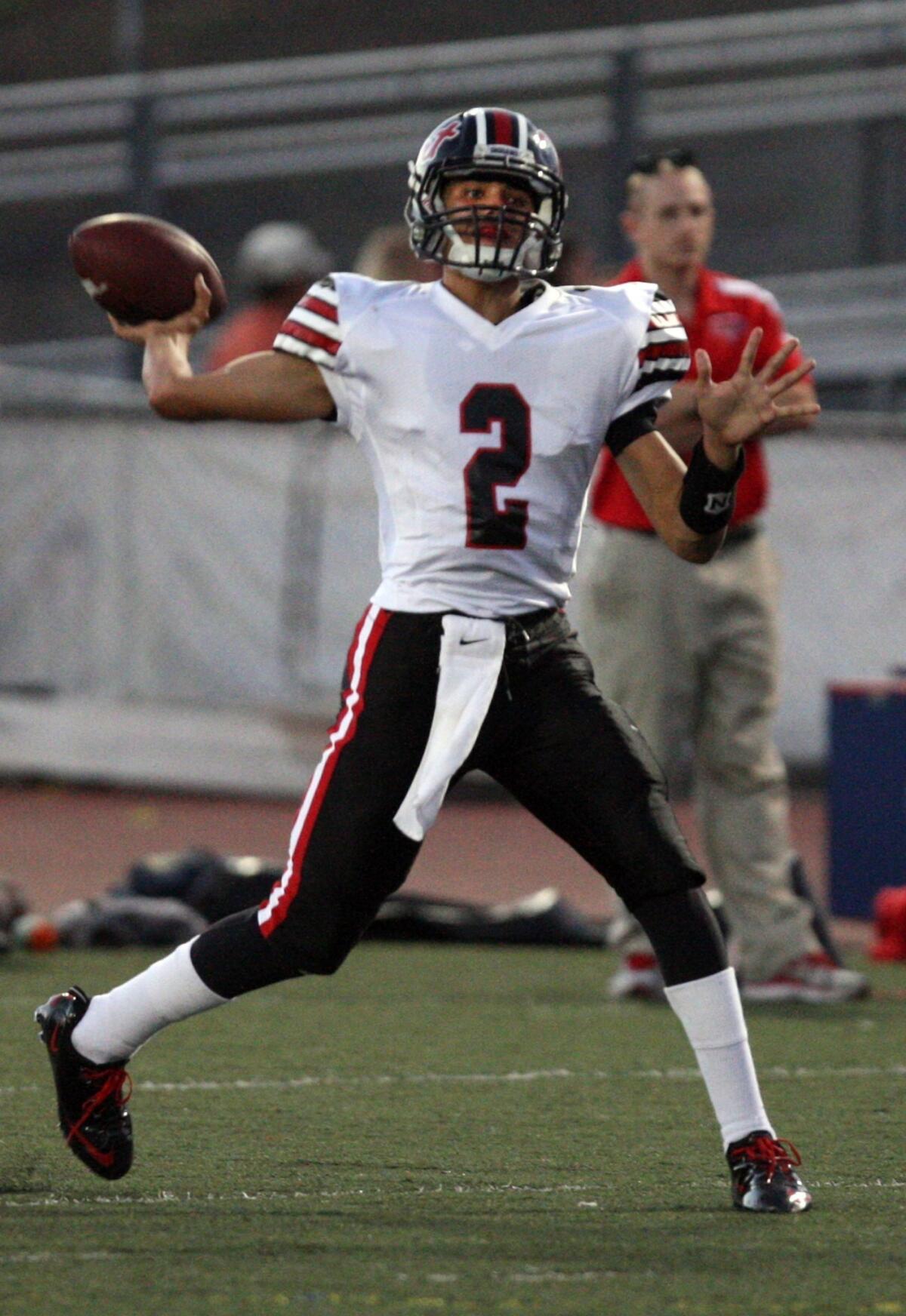 Hart quarterback Brady White showcased his talents Friday in the Indians' season-opening win over Corona Santiago.