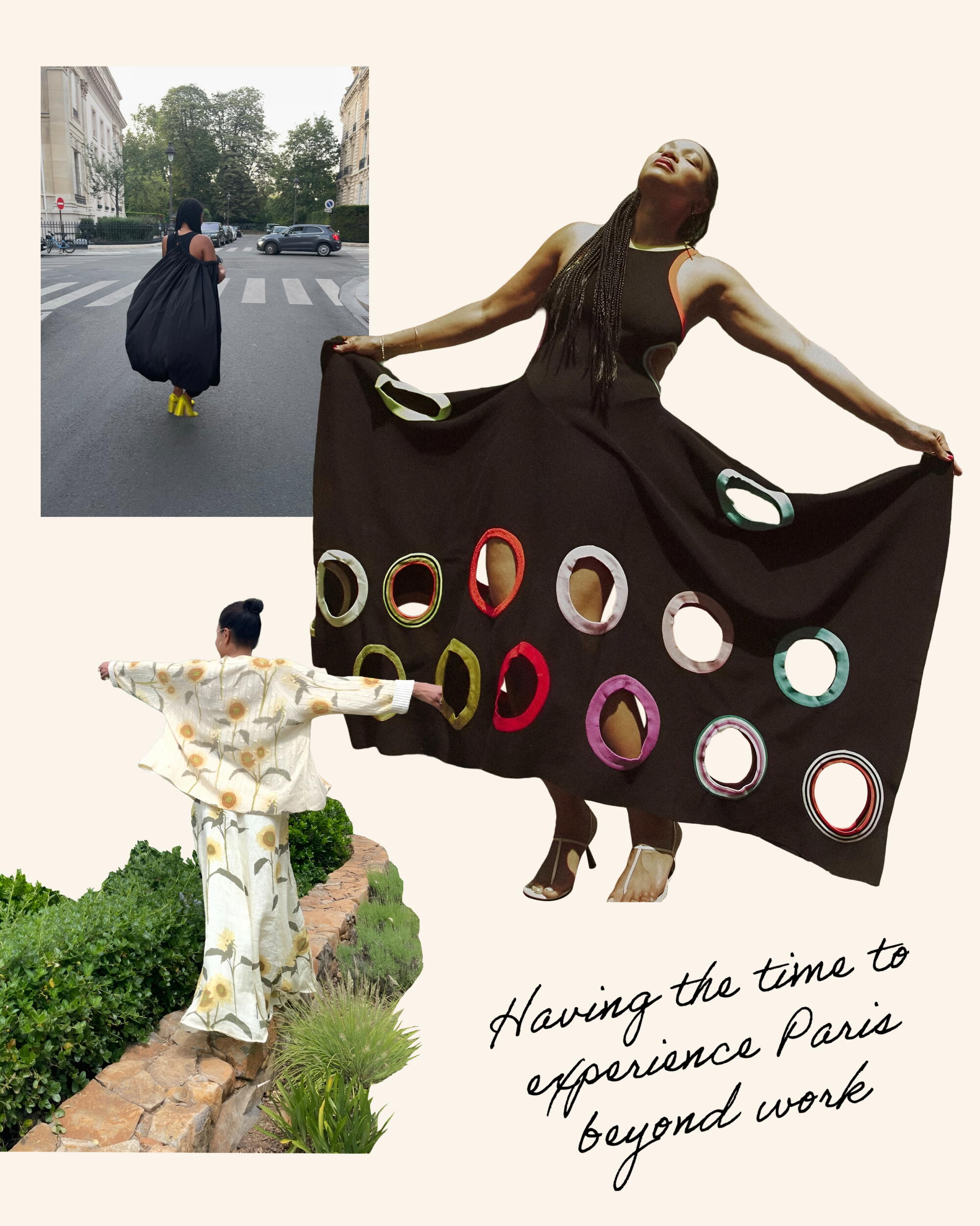 a collage of images featuring luxury manner purchaser Sherri McMullen