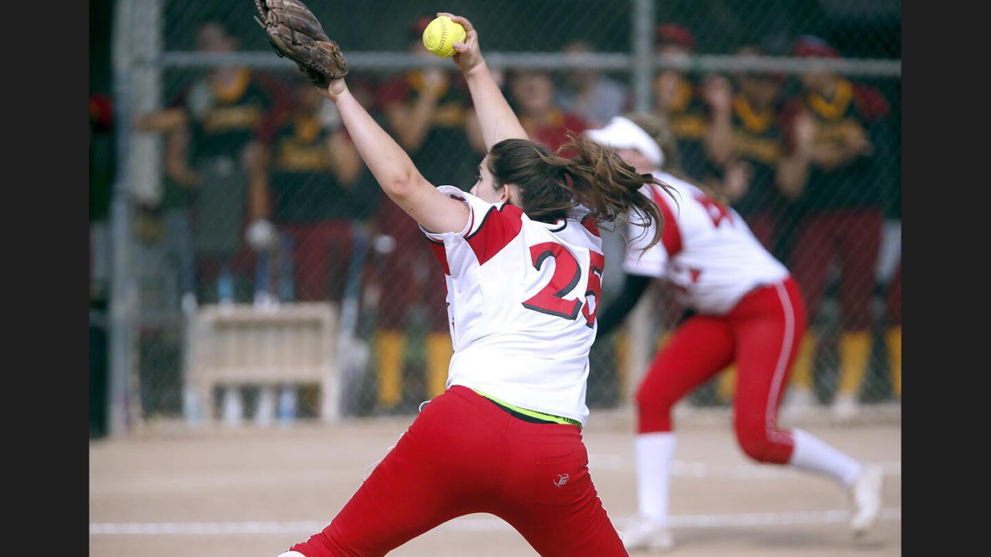 Photo Gallery: Burroughs High School softball takes home game over rival Arcadia High School