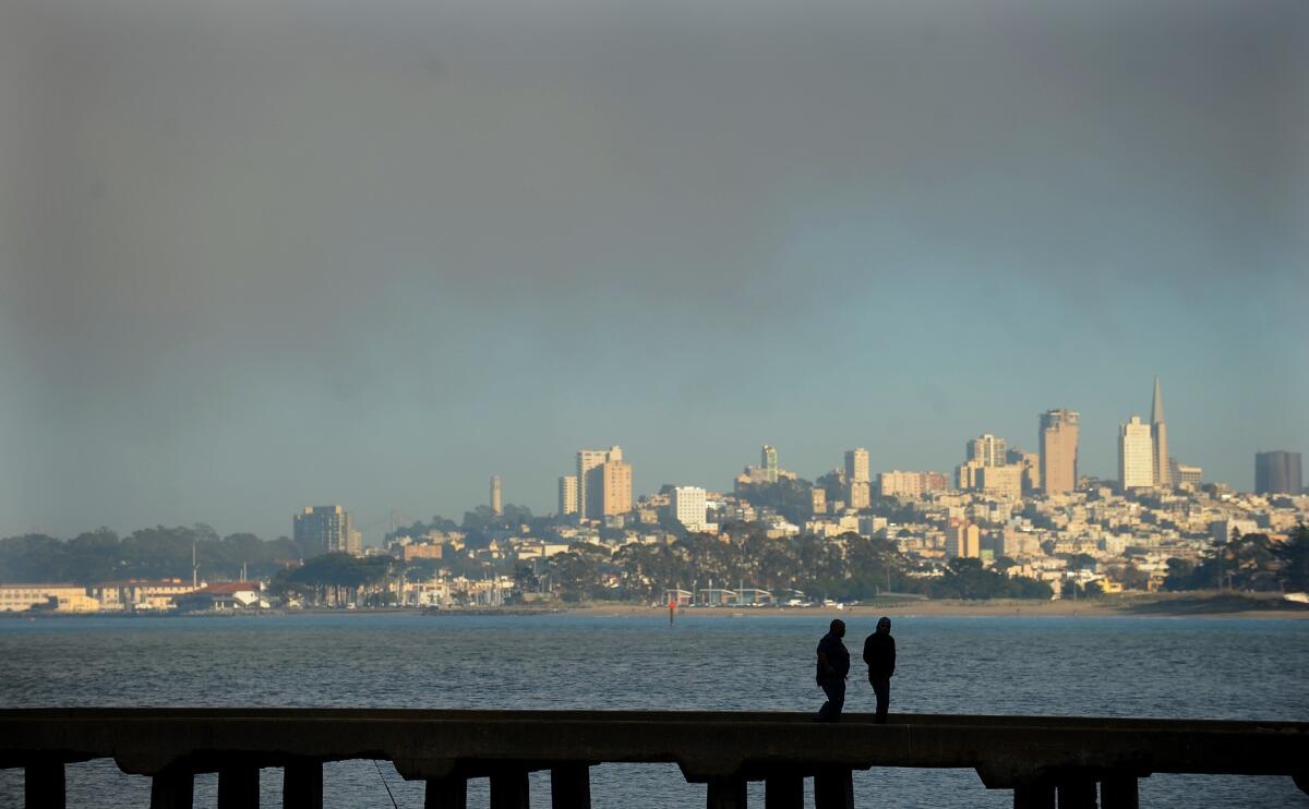 A view of San Francisco's skyline. Mayor London Breed said the city's reopening has been put on hold indefinitely.