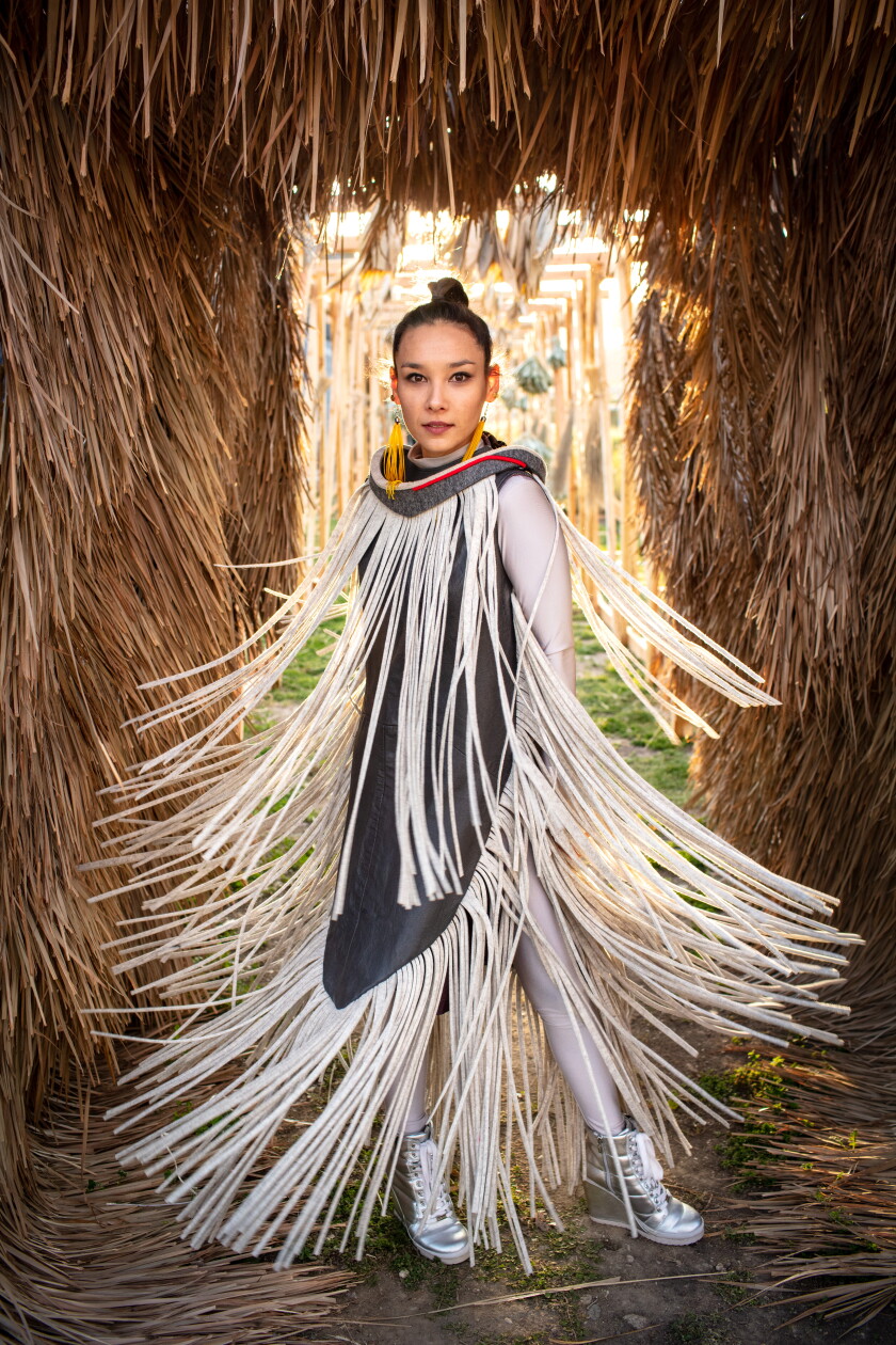 Kelci Hahn as Makwa in “Sweet Land,” by the experimental opera company The Industry