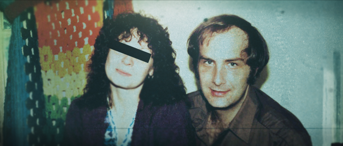 A collage of Billy Milligan and a woman with a black box over her eyes