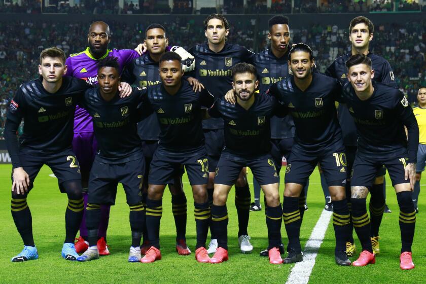 LEON, MEXICO - FEBRUARY 18: LAFC team pose for photos prior to the round of 16 match between Leon and LAFC as part of the CONCACAF Champions League 2020 at Leon Stadium on February 18, 2020 in Leon, Mexico. (Photo by Leopoldo Smith/Getty Images)