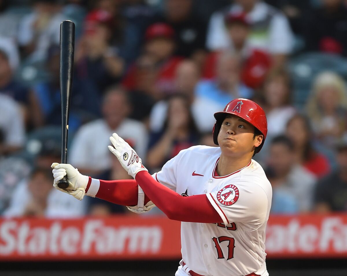 Shohei Ohtani of the Angels leads the majors in home runs this season and also has been a top pitcher.