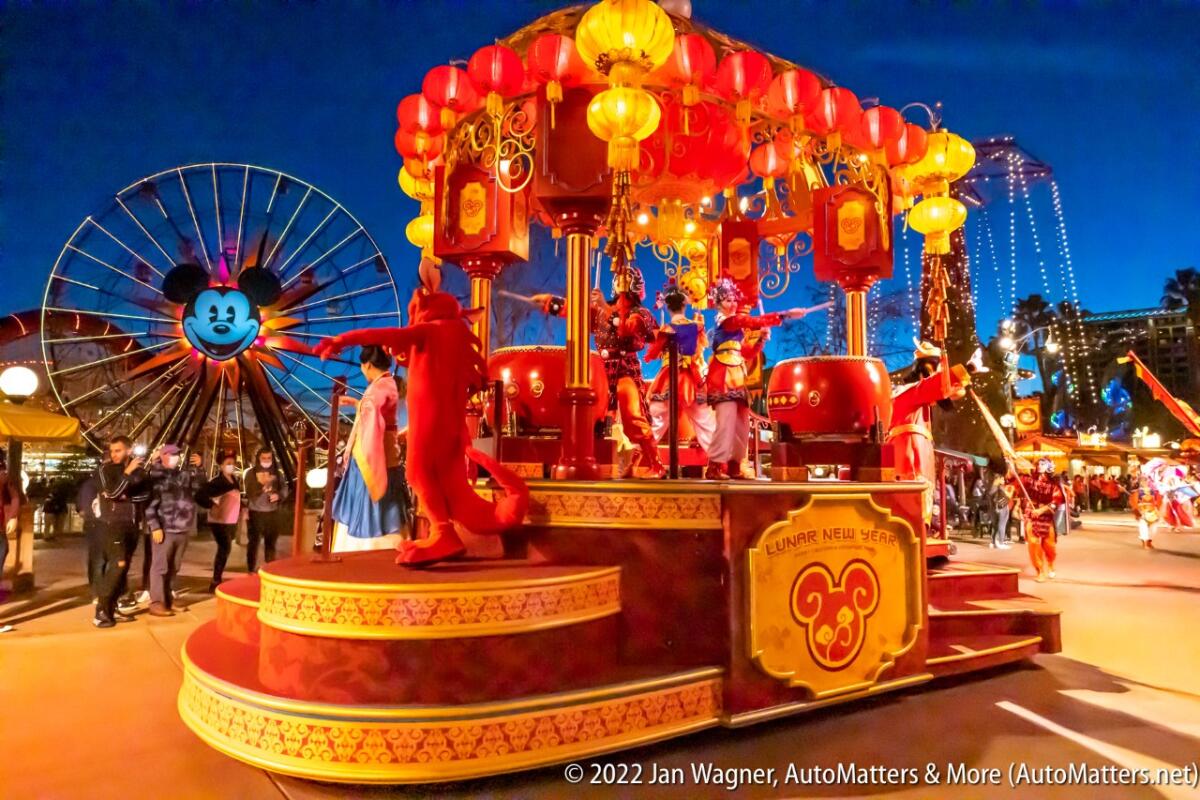 Lunar New Year float at Disney California Adventure