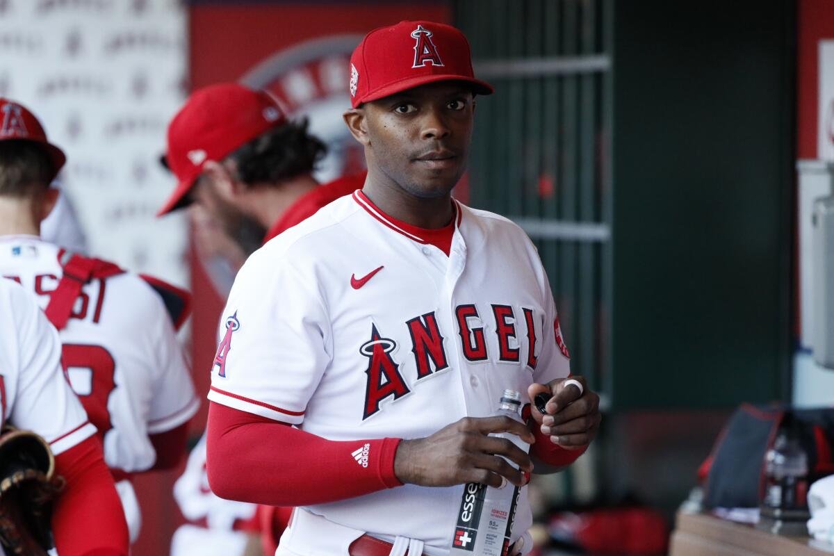 Justin Upton left Tuesday's game early with low back tightness. (AP Photo/Alex Gallardo)