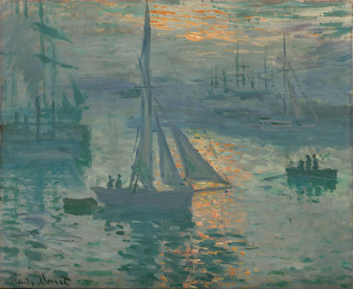 Claude Monet, “Sunrise (Marine),” 1872 or 1873, oil on canvas