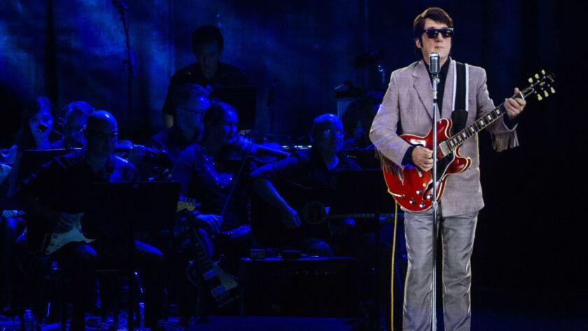 A hologram of Roy Orbison performs with a live orchestra at the Wiltern on Tuesday in Los Angeles.