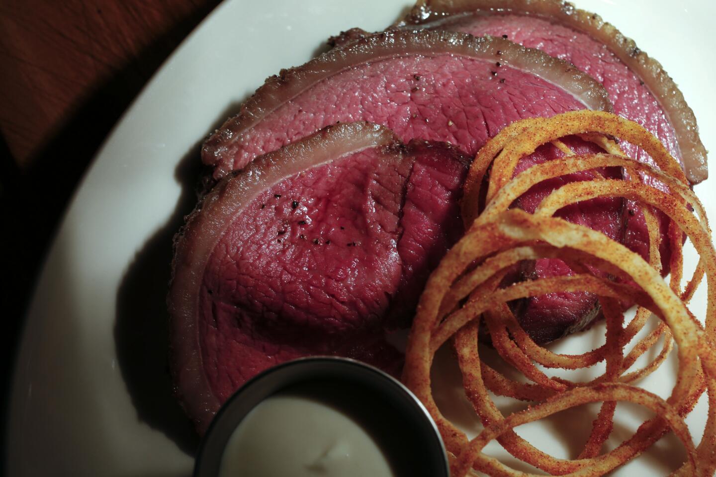 One of Odys + Penelope's specialties is a dry-aged sirloin cap served with crispy onions and a horseradish cream. More great L.A.-area restaurants: Jonathan Gold’s 101