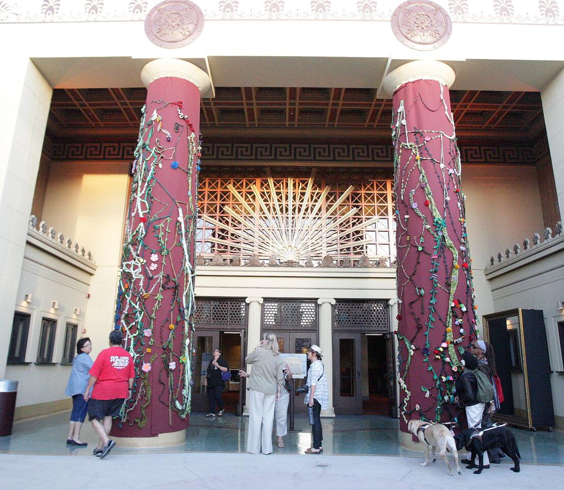 Photo Gallery: Yarn Bombing Los Angeles brings Re-Entry project to Alex Theatre