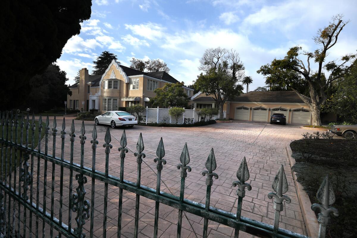 The Parkers live in this 7,700 square-foot home in Beverly Hills, with an estimated value of about $15.3 million. (Mel Melcon / Los Angeles Times)