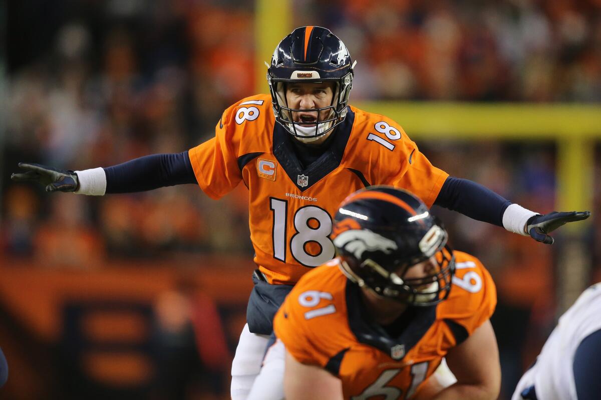 Denver's Peyton Manning runs the offense against San Diego on Sunday.