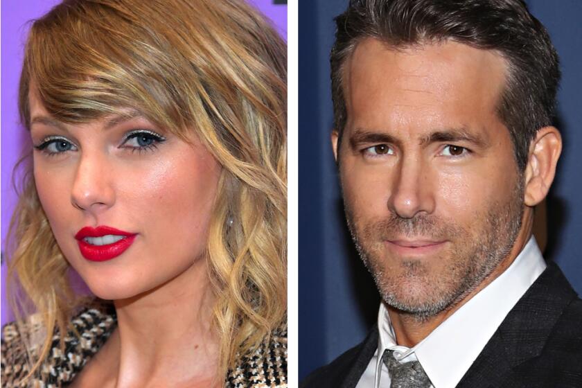 Taylor Swift, left, and Ryan Reynolds.