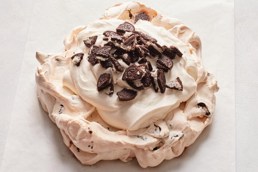 A cookies and cream Pavlova