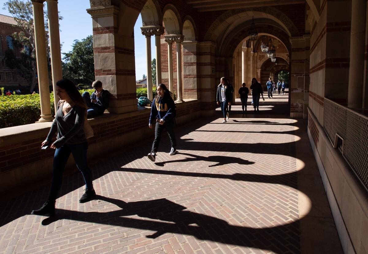 Students on the UCLA campus.