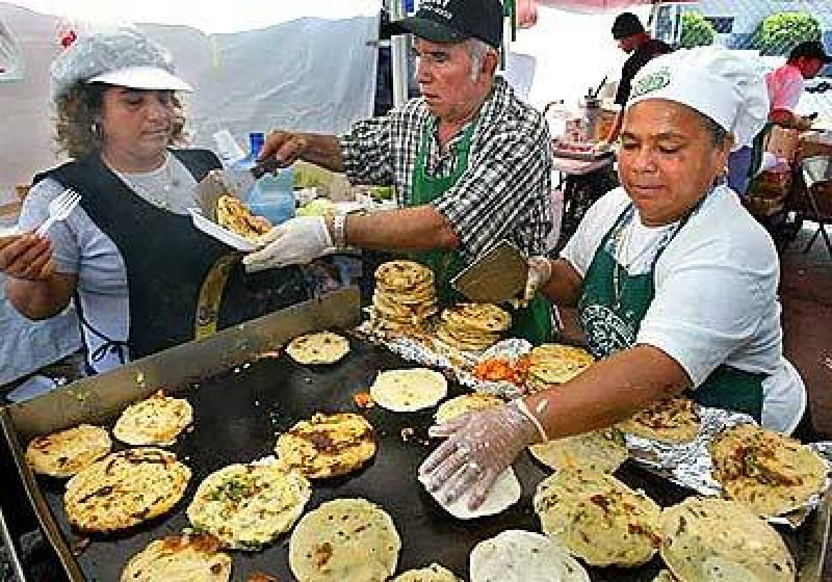 Pupusas Delmy, on Selma Avenue, offers hot-off-the-griddle pupusas with pork or chicken and cheese for $2. A combo with cheese, mushrooms and zucchini blossoms is $3.