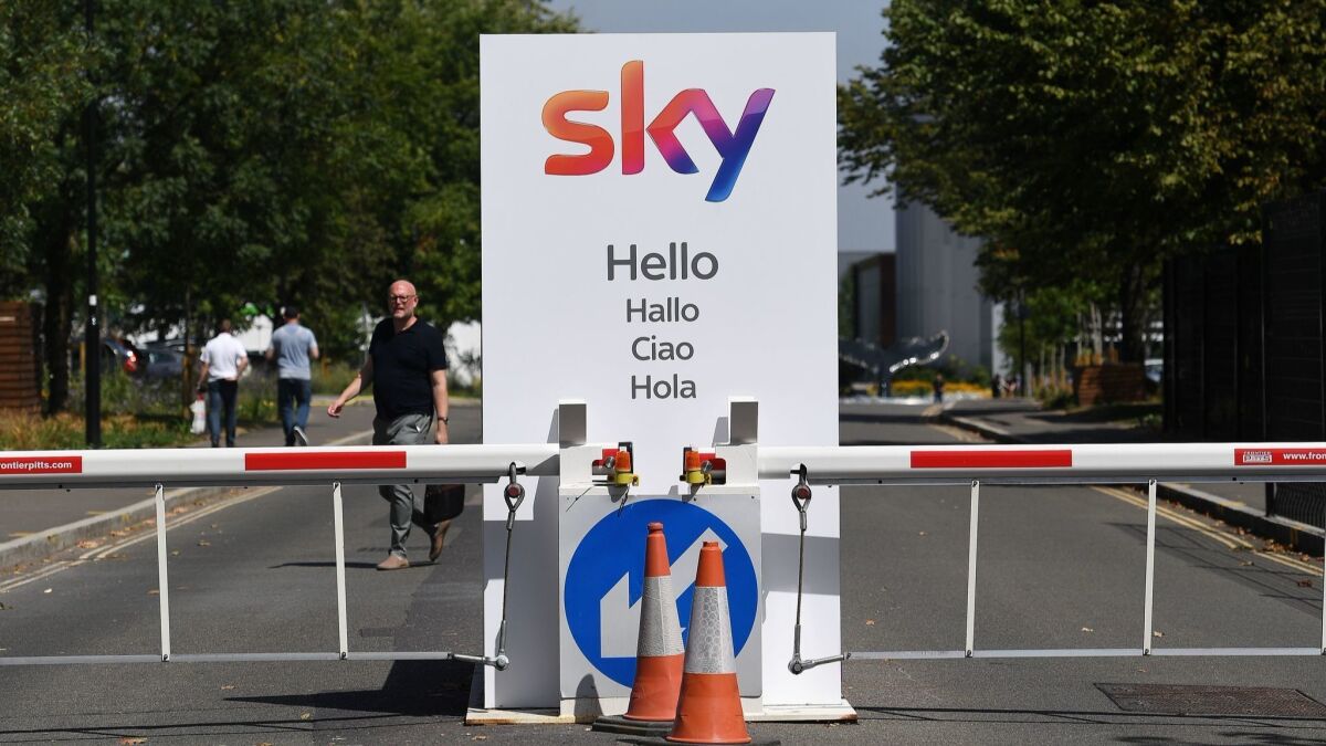 Comcast won the bidding for the Sky television service, based in west London, by topping a bid by 21st Century Fox and the Walt Disney Co. during a rare auction on Saturday conducted by British regulators.
